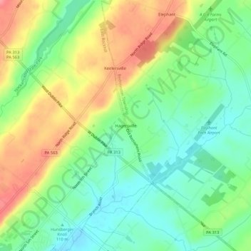 Hagersville topographic map, elevation, terrain