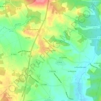 Chez Gagnerot topographic map, elevation, terrain