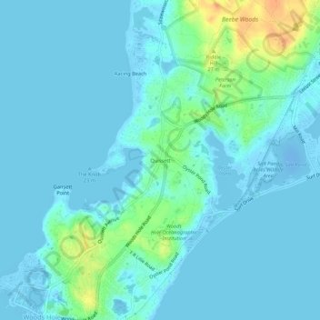 Quissett topographic map, elevation, terrain