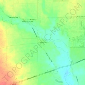 Cartersburg topographic map, elevation, terrain