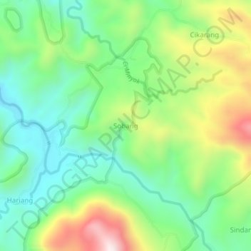 Sobang topographic map, elevation, terrain