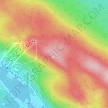 Mont Garceau topographic map, elevation, terrain