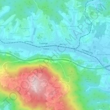 Odrga topographic map, elevation, terrain