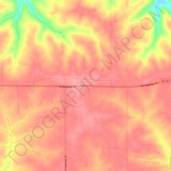 Edmund topographic map, elevation, terrain