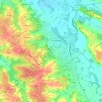 Billau topographic map, elevation, terrain