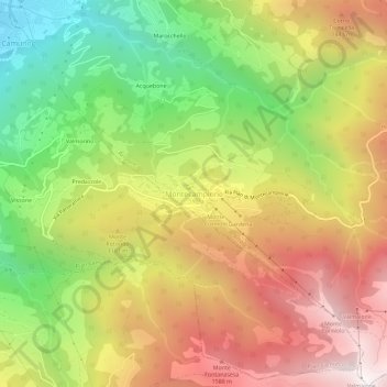 Montecampione topographic map, elevation, terrain