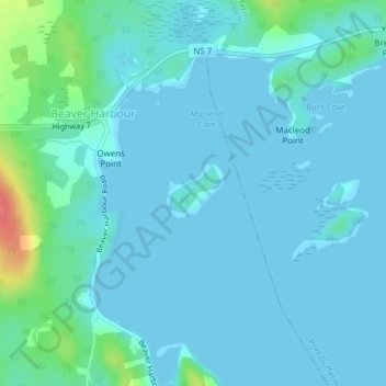 Macleod Island topographic map, elevation, terrain