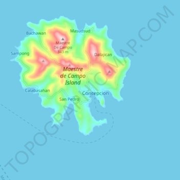 Concepcion topographic map, elevation, terrain