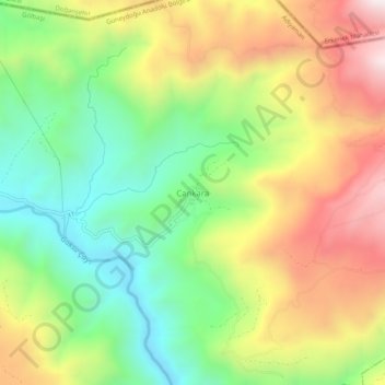 Cankara topographic map, elevation, terrain