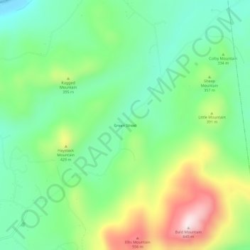 Green Street topographic map, elevation, terrain