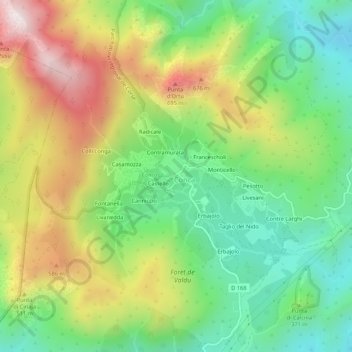 Pianiccia topographic map, elevation, terrain