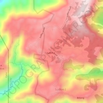 Sudlon II topographic map, elevation, terrain