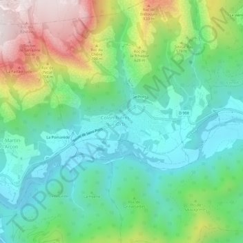 La Broue topographic map, elevation, terrain