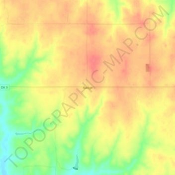 Madge topographic map, elevation, terrain