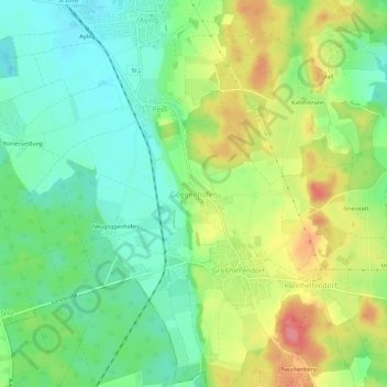 Göggenhofen topographic map, elevation, terrain