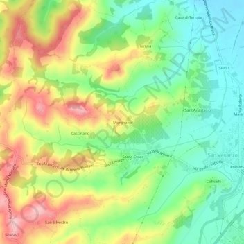 Morgnano topographic map, elevation, terrain