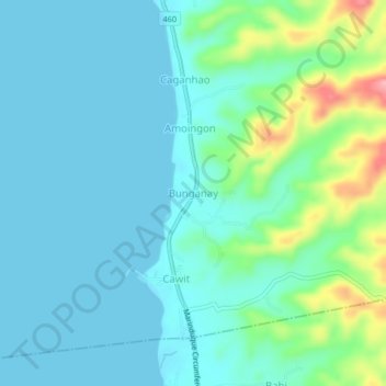 Bunganay topographic map, elevation, terrain