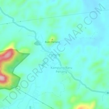 Pertang topographic map, elevation, terrain