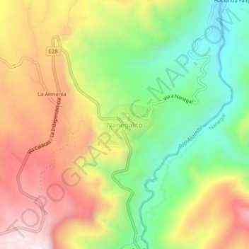 Nanegalito topographic map, elevation, terrain