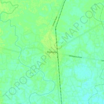 Dinhata topographic map, elevation, terrain