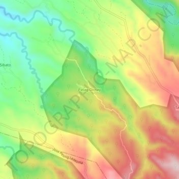 Patag Diotay topographic map, elevation, terrain