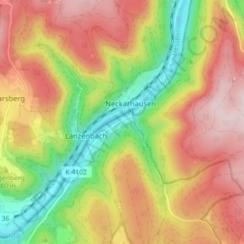 Neckarhäuserhof topographic map, elevation, terrain