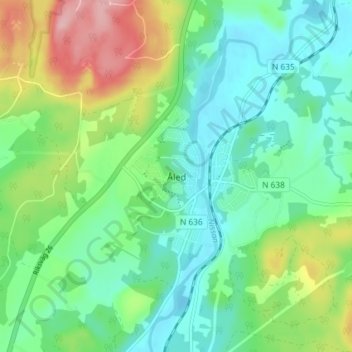 Åled topographic map, elevation, terrain