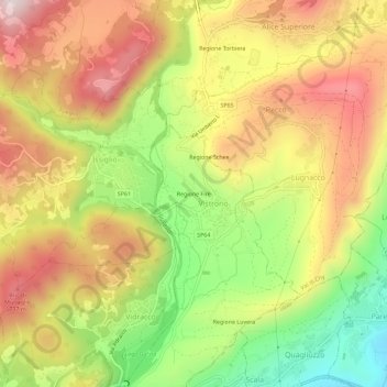 Regione Firè topographic map, elevation, terrain