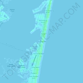 Camp Osborne topographic map, elevation, terrain