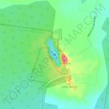 Budj Bim topographic map, elevation, terrain