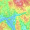 Halden topographic map, elevation, terrain