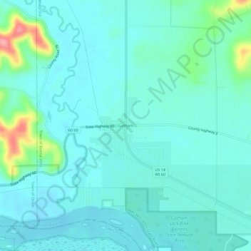 Gotham topographic map, elevation, terrain