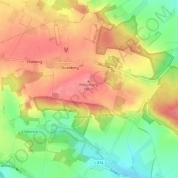 Baumberge topographic map, elevation, terrain