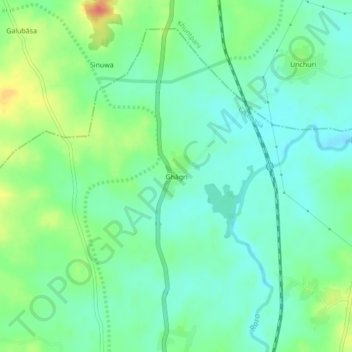 Ghagri topographic map, elevation, terrain