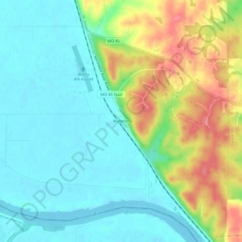 Waldron topographic map, elevation, terrain