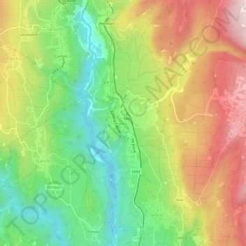 Taio topographic map, elevation, terrain