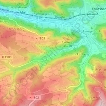 Klingen topographic map, elevation, terrain