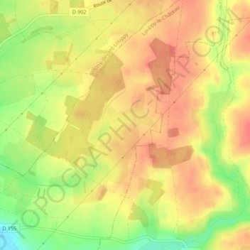 Rimbauval topographic map, elevation, terrain