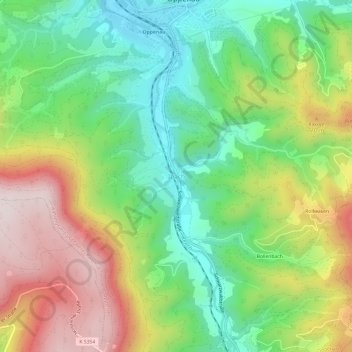 Ibach topographic map, elevation, terrain