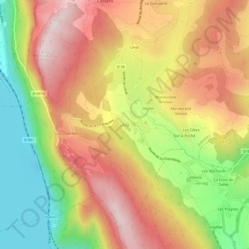 Lassy topographic map, elevation, terrain