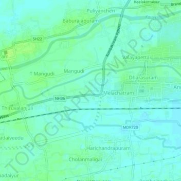 Ammapettai topographic map, elevation, terrain