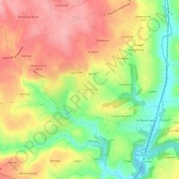 Saint-Albin topographic map, elevation, terrain