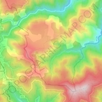 Les Balmelles topographic map, elevation, terrain