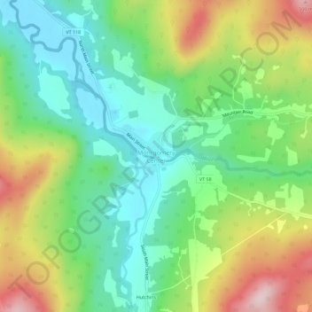 Montgomery Center topographic map, elevation, terrain