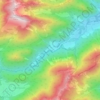 Urschlau topographic map, elevation, terrain