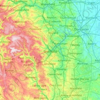 Kelham Island topographic map, elevation, terrain