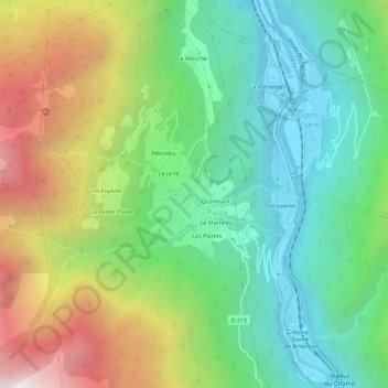 La Cour topographic map, elevation, terrain