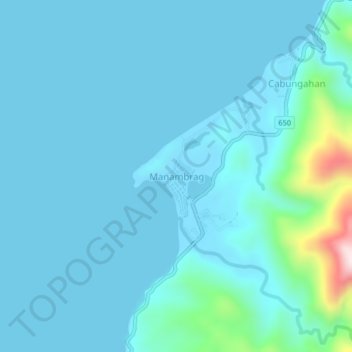 Manambrag topographic map, elevation, terrain