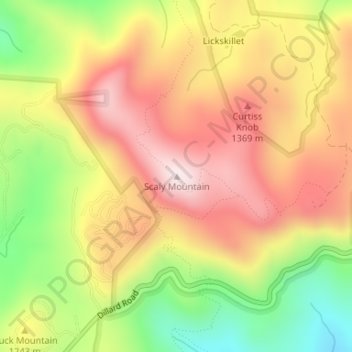 Scaly Mountain topographic map, elevation, terrain