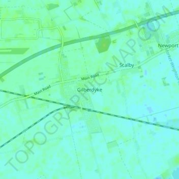Gilberdyke topographic map, elevation, terrain
